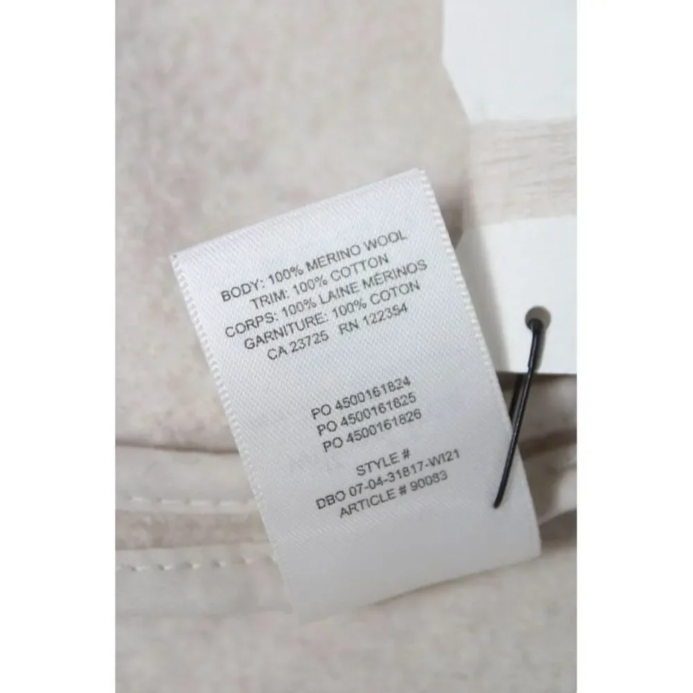 Wilfred Women Beige Merino Wool Bomber Jacket Collared Button Size 2XS